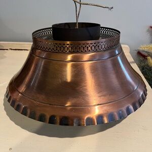 Vintage Copper Hanging Lamp Shade Underwriter Lab Moe Light Double Bulb As Is